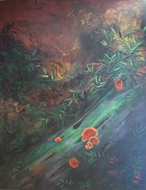 Orange Mushrooms, 48inches by36inches, oil on canvas,2012